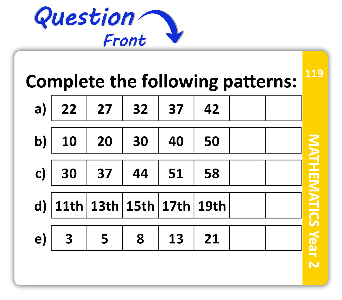 Maths Flash Cards (Year 2)