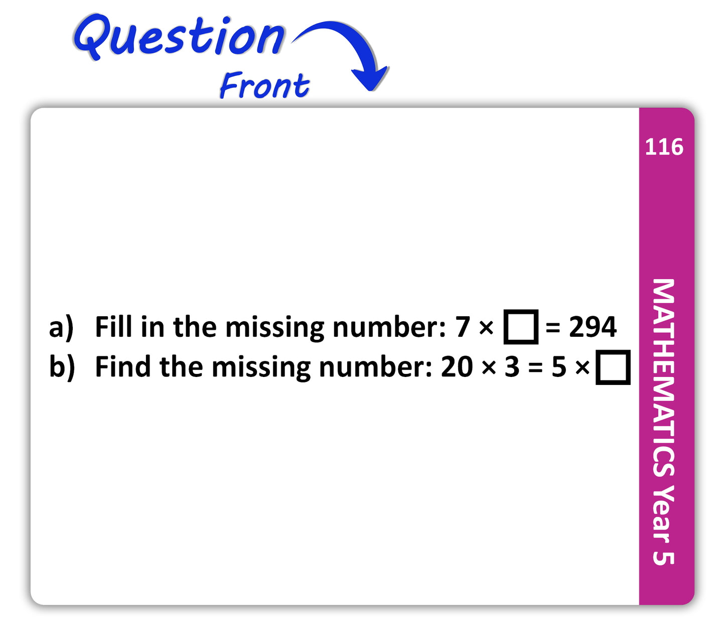 Maths Flash Cards (Year 5)