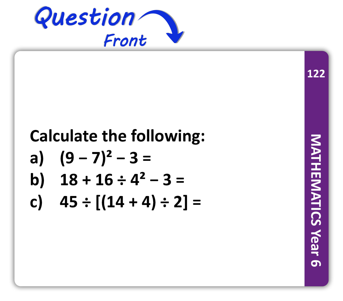 Maths Flash Cards (Year 6)
